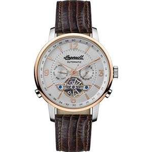 Ingersoll Men's The Grafton Automatic Watch with White Dial and Brown Leather Strap I00701B