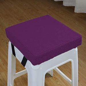 GGoty Dikke 5/8 cm stoel zitkussen pad, vierkante eetkamerstoel kruk zitkussens antislip zitkussen mat voor thuis school stoel kruk (25x25x5cm, paars)