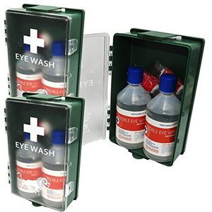 Qualicare Close Case Muur Monteerbare Emergency Eye Wash Station 500ml flessen - 3 flessen