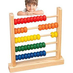 Houten telraam voor kinderen wiskunde | Voorschoolse Nummer Leren Klassiek Houten Speelgoed - Baby-telraam voor kinderen -geschenken Voorschools leerspeelgoed voor 2+ jaar oud Luckysnow