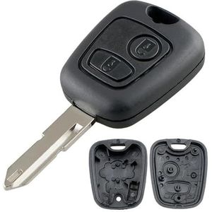 Autosleutel beschermhoes 2 Knoppen Afstandsbediening Autosleutel Shell Fob Key Case Cover Met 206 Blade Micro Schakelaars Voor 106 107 206 207 306 307 406 407 Sleutel Shell(Just Key no Switches)