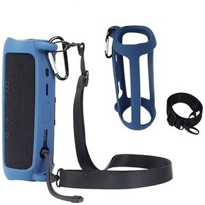 Voor JBL flip6 Speaker Siliconen Case Cover Beschermende Frame Shell Draagtas met Schouderriem Voor JBL flip6 (Blauw)