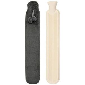 Lange warmwaterkruik, taille warmwaterkruik met, lange rubberen warmwaterzak voor rug, nek, benen en ongemakverlichting, zakje taille waterfles met
