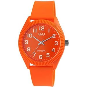 Q&Q Uniseks horloge polshorloge siliconen armband silicone 10 bar waterdicht oranje V12A-007VY, oranje, Klassiek