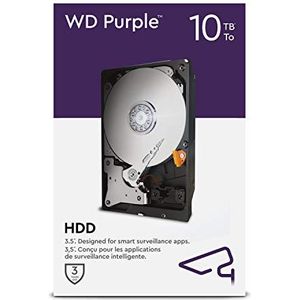 Western Digital WD Purple 3,5"" interne harde schijf met bewaking van 10 TB — AllFrame AI — 360 TB/jaar, 256 MB cache, 7200 RPM-klasse