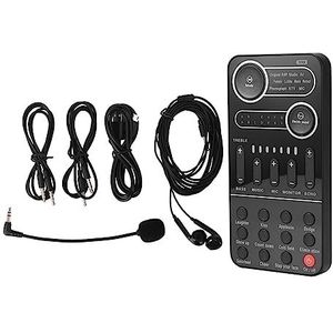 Complete podcastkit, Voice Changer Mini Geluidskaart Set Draagbare Multi Voice Effecten Externe Geluidskaart for Telefoon PC Live-uitzending(With Mic Earphone)