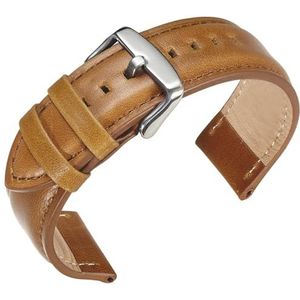 dayeer Luxe lederen horlogeband voor DW-horlogeband voor Daniel Horlogeband voor Wellington Polsriem Zwarte sluiting (Color : Brown-Silver Clasp, Size : 20mm)