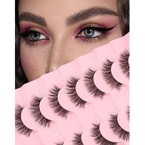 Dramatische lange dikke faux nerts wimpers pack pluizige 3D volume oog nep wimpers 7 paar volledige gekruiste grote wimpers pack DJ-31