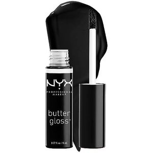 NYX PROFESSIONAL MAKEUP Botergloss, niet-kleverige lipgloss, dropkleur (zwart)