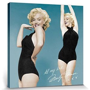 1art1 Marilyn Monroe Poster Kunstdruk Op Canvas All My Love Muurschildering Print XXL Op Brancard | Afbeelding Affiche 80x80 cm