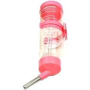 Huisdier Drinkfles 80ML/125ML Duurzaam Anti-stof Hamster Opknoping Water Fles Roze 80ML