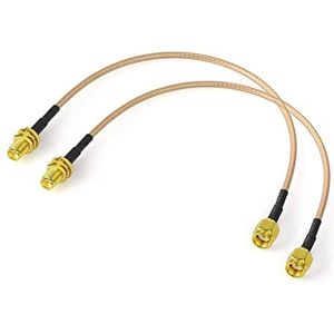 Bingfu RP-SMA Male to RP-SMA Female Bulkhead Mount RG316 WiFi Antenna Extension Coaxial Cable 30cm (2-Pack) for Wireless PCI Express PCIE Network Card WiFi Adapter WiFi Router Security Camera