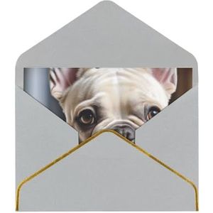 Franse bulldog bedrukte wenskaarten, prachtige blanco wenskaarten met enveloppen, grappige kaarten voor elke gelegenheid
