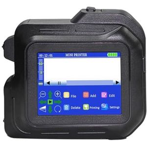Miniprinter 28 talen 12,7 mm draagbare printer Handheld inkjetprinter QR Barcode Datum Logo Vervaldatum Afdrukken in meerdere formaten(With 1 ink-12.7mm)