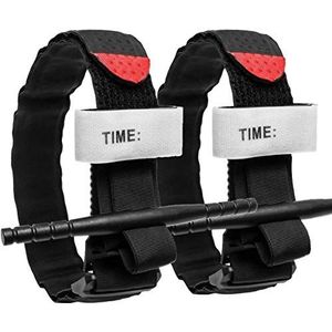Feloyal Tourniquet 2-delig, tactisch tourniquet accessoires en noodkit voor jagen en wandelen, voor buiten, zware noodgevallen en bloedverlies controle, zwart