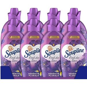 SOUPLINE - Wasverzachter concentraat Soupline Eveil des Senses Serenity Floral - Dermatologisch geteste formule - Set van 8 x 1,2 l