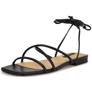 Nine West Mikila platte sandaal voor dames, Zwart 001, 38 EU