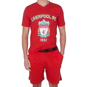 Liverpool FC - Pyjama met korte broek/loungewear voor mannen - Officieel - Clubcadeau - Rode kleurenlogo - Small