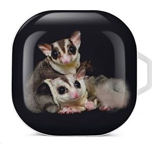 Schattig Sugar Glider Oordopjes Hoesje Compatibel met Samsung Hard Shell Beschermhoes Wit-Stijl