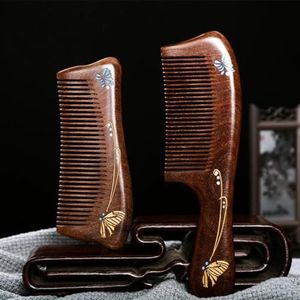 2 st Haar Kam Sandelhout Kam Verdikte Handvat Sandelhout Hoofdhuid Massage Kam