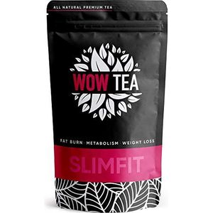 WOW TEA SlimFit Thee - Natuurlijke lichaamsvormende thee | Snelwerkende kruiden voor gewichtsverlies | Taille afslankthee | Groene theecomplex | F-Burning Biologische Thee | 150g, Made in EU