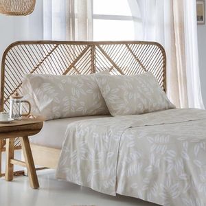 COTTON ARTean Beddengoedset, 160 x 190/200 cm, biologisch katoen, beige, GOTS-gecertificeerd, 2 kussenslopen + hoeslaken 160 x 190/200 cm, 100% biologisch katoen