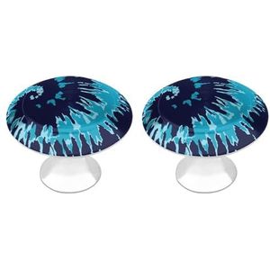 Marineblauwe Tie Dye Kabinet Knoppen Leuke Ronde Lade Handvatten Roestvrij staal Deurknoppen