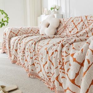 SHANNA Chenille deken, vintage jacquard kwastjes dubbelzijdige patchwork deken warm luxe decoratief voor thuiskantoor reizen (grasgroen, 220 x 250 cm)