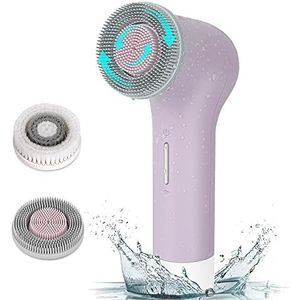 MYCARBON Elektrische gezichtsreinigingsborstel, IPX7, waterdicht, tweeweg-microcirculatie, roterende borstel, oplaadbaar, USB, 2500 mAh, voor diepe reiniging/peeling/massage/huidverzorging