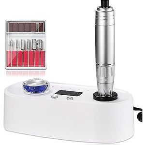 Elektrische nagelvijl, 40000 RPM nagelboormachine, elektrische nagelvijl met LCD-snelheidsdisplay, manicure en pedicure Efile Drill for acrylnagels voor zowel natuurlijke als kunstnagels (Color : Whi