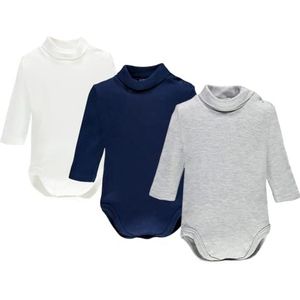 Ellepi Body met lange mouwen en ronde hals, warm, katoen, voor pasgeborenen, meisjes, jongens, maanden, jaren, wit, crème, rood, blauw, grijs, zwart, lichtblauw, wit, blauw, grijs, 18 Maanden