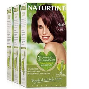 Naturtint Biobased | Ammoniakvrije kleuring | 100% grijsdekking | Plantaardige ingrediënten | Natuurlijke en langhoudende kleur | 3.60 Kersenzwart | Pak van 3
