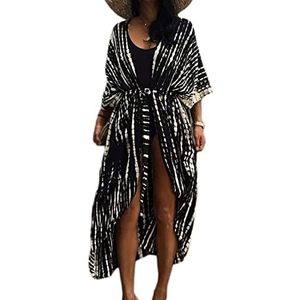 Baynetin - Lange Strandjurk - Zwart - Boho-Kimono - Maxi-Strandjurk