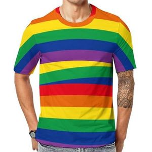 LGBT Rainbow The Gay T-shirt voor heren met korte mouwen en ronde hals print casual T-shirt L