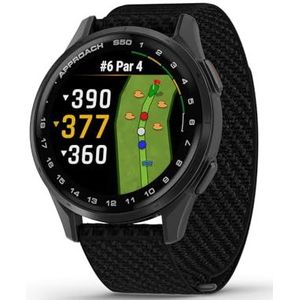 Garmin - Approach S50 - Golf GPS Smartwatch - Leisteen Aluminium Bezel - Zwarte ComfortFit Nylon Band
