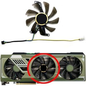 Voor MANLI voor GeForce RTX4070ti 12GB voor GALLARDO OC grafische kaart vervangende ventilator T129215SU(Middle fan)