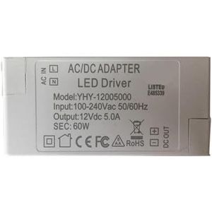 1 STKS CE CCC 100 V-240V naar 12V 5A 60W LED Driver AC DC Adapter Voeding 60W LED Strip Verlichting Transformer