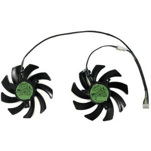 2 stuks/set, T129215SH T129215BU VGA GPU-koeler, videokaartventilator voor Kuroutoshikou GALAKURO RD RX6600 RX 6600XT 6700 XT(T129215BU)