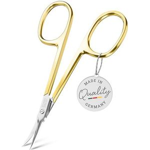 TITANIA Solingen Huidschaar met torenpunt (verguld, 9,5 cm) • Nagelriemschaar Solingen • Professionele huidschaar van koolstofstaal • Made in Germany