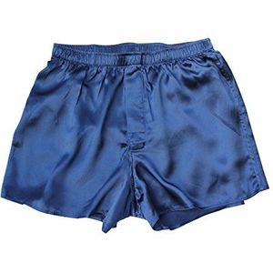 Jasmine Silk Heren boxershorts, klassiek, zijde, marineblauw, marineblauw, XL