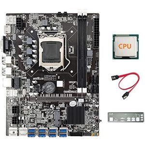 AMIUHOUN B75 8USB ETH Mijnbouw Moederbord 8XUSB+CPU+Baffle+ Kabel LGA1155 DDR3 MSATA B75 USB BTC Moederbord