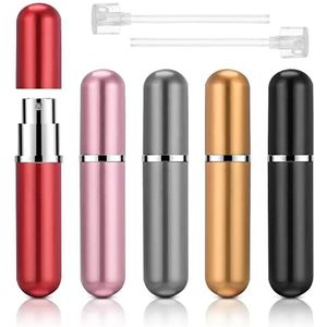 ACWOO Parfum Verstuiver Flessen, 5 Stuks 5ml Hervulbare Spray Fles, Perfume Atomiser Bottles Mini Reizen Parfum Container met 2 Parfumdiffusiepompjes, Mini Parfum Fles voor Portemonnee Handtas Zak Bagage