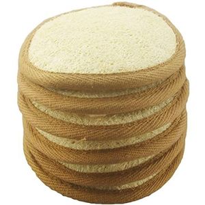 6 stuks/set 4 ""×4"" natuurlijke exfoliërende gezichtspad Loofah spons gezichtsborstel - douche scrubber - Body Bath Spa voor mannen en vrouwen, hernieuwbare bron (voor 100% Loofah + rug 100% katoenen badstof) Pack van 6