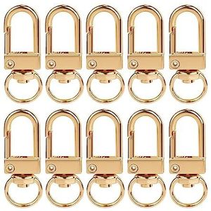 Sleutelhanger sluitingen 10 stuks karabijnhaak metalen karabijnhaak DIY sieraden vinden maken sleutelhanger tas armband Neckalce benodigdheden (kleur: goud, maat: 3,3 * 1,2 cm) (Color : Gold2)