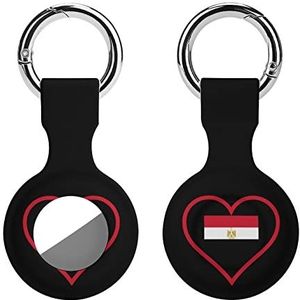 I Love Egypt Rood Hart Siliconen Case Voor Airtags Met Sleutelhanger Beschermhoes Airtag Finder Accessoires Houder