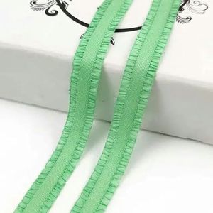 22/45 yards 13,0 mm dubbele ruche elastische band kant rubberen lint haarband ondergoed beha riem DIY kleding naaien accessoires-25groen-13.0mm-45 yards