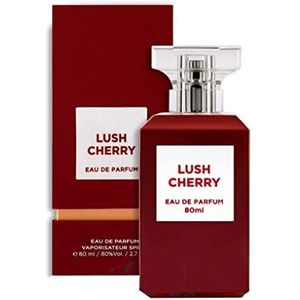 Fragmade Lush Cherry Edp Spray (80ml) door Fragrance World - Voor mannen en vrouwen Super Rijke Geur | Bittere amandelen | Turkse roos | Sandelhout