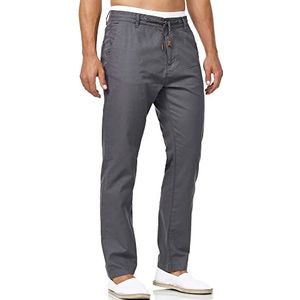 INDICODE Heren Veneto Pants | Stoffen broek van linnen & katoen Iron 3XL