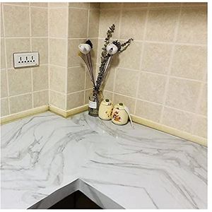 AYKANING Tegelstickers, tegeltransfers 60 cm x 10 m keuken PVC muurstickers marmeren aanrechtstickers badkamer zelfklevend waterdicht behang (kleur: 17, maat: 60 cm x 2 m)