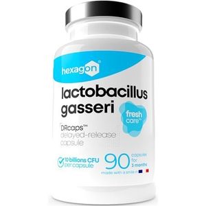 Lactobacillus Gasseri 10 miljard CFU/capsule - volledige kuur van 3+ maanden - probiotica - L-Gasseri Probioticum - Freshcare™ - 90 DRcaps™ maagzuurbestendige capsules - veganistisch - Hexagon